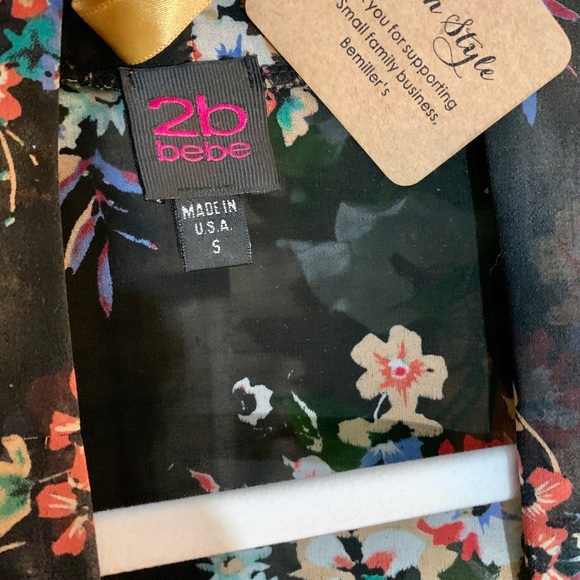 “2B BeBe” Black Floral Sheer Kimono - Picture 10 of 10